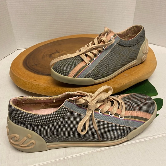 Retro Gucci Canvas Pastel Sneakers As Is - Picture 1 of 9